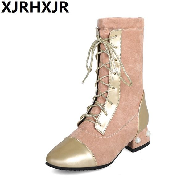 xjrhxjr brand women boots black boots women lace up mid calf autumn square toe chunky low heels big size 34-48
xjrhxjr brand women boots black boots women lace up mid calf autumn square toe chunky low heels big size 34-48
