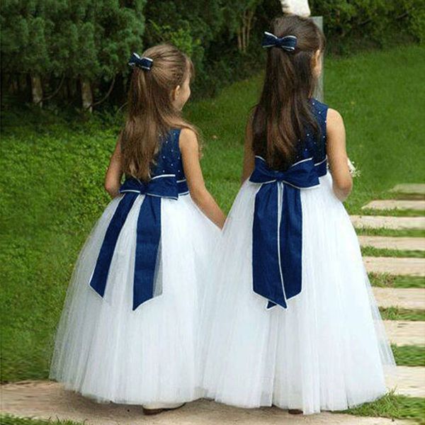 puffy tulle long flower girl dresses for weddings pearls jewel neck bow ball gown girl pageant dress first communion dress, White;blue
puffy tulle long flower girl dresses for weddings pearls jewel neck bow ball gown girl pageant dress first communion dress, White;blue