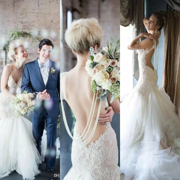 elegant mermaid wedding dress v neck lace applique backless beading custom made floor length wedding dresses, White
elegant mermaid wedding dress v neck lace applique backless beading custom made floor length wedding dresses, White