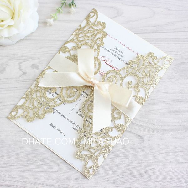 Luxury invitation glittery gold ilver la er cut paper invitation with butterfly ribbon for weeding marriage chri tening
Luxury invitation glittery gold ilver la er cut paper invitation with butterfly ribbon for weeding marriage chri tening