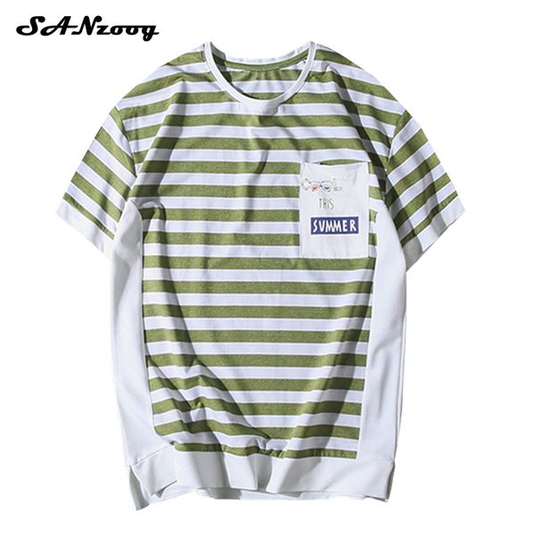 sanzoog new stripe t-shirt fashion o neck short sleeve cotton striped faddish popular t shirt man, White;black
sanzoog new stripe t-shirt fashion o neck short sleeve cotton striped faddish popular t shirt man, White;black