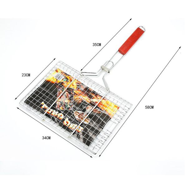summer outdoor barbecue tools grilled fish clip roast meat hamburger net environment barbecue accessories with wood crank
summer outdoor barbecue tools grilled fish clip roast meat hamburger net environment barbecue accessories with wood crank