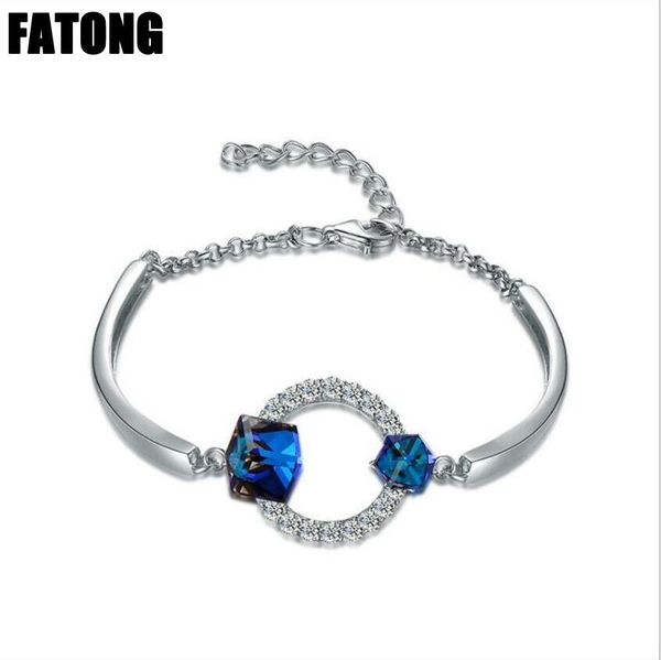 925 sterling silver bracelet female natural change blue crystal bracelet korean fashion j0200, Golden;silver
925 sterling silver bracelet female natural change blue crystal bracelet korean fashion j0200, Golden;silver