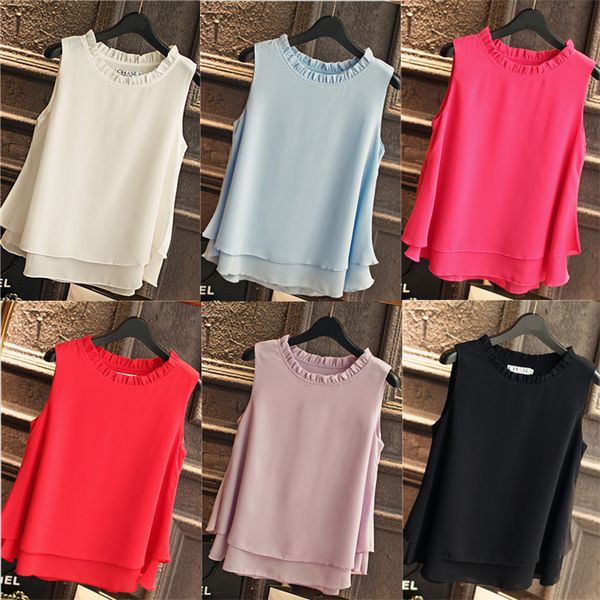 2018 spring summer fashion new vestido women casual office elegant o-neck sleeveless tank chiffon white plus size shirt top
2018 spring summer fashion new vestido women casual office elegant o-neck sleeveless tank chiffon white plus size shirt top