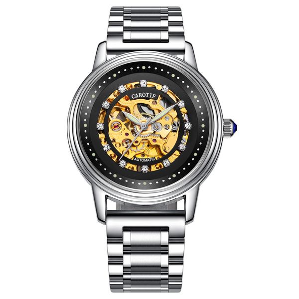 carotif wengle new fully automatic hollow diamond black waterproof luminous business luxury gift dress mechanical watches, Slivery;brown
carotif wengle new fully automatic hollow diamond black waterproof luminous business luxury gift dress mechanical watches, Slivery;brown