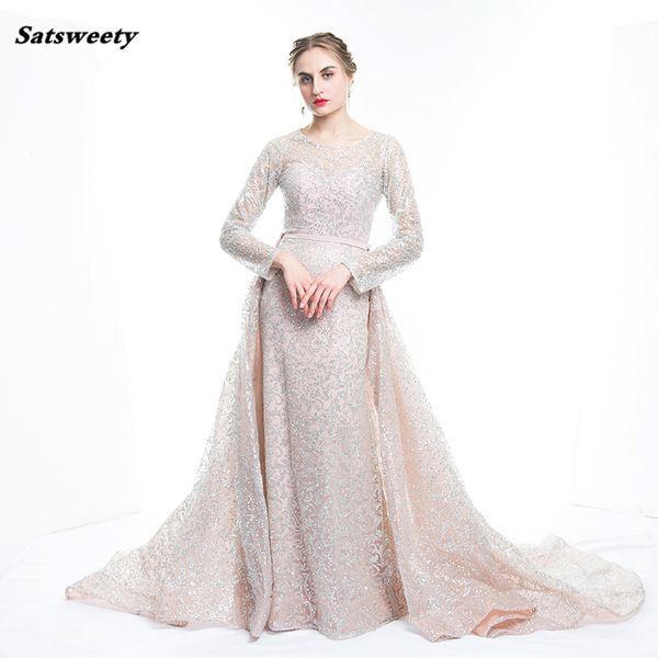2023 new arrive glitter sequins evening dress long detachable train party gown long sleeve muslim prom dress arabic, Black
2023 new arrive glitter sequins evening dress long detachable train party gown long sleeve muslim prom dress arabic, Black