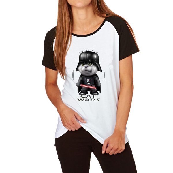 t shirt femme 2018 funny cat wars print t-shirt raglan sleeve loose tshirt women streetwear girl ladies o-neck cotton, White
t shirt femme 2018 funny cat wars print t-shirt raglan sleeve loose tshirt women streetwear girl ladies o-neck cotton, White