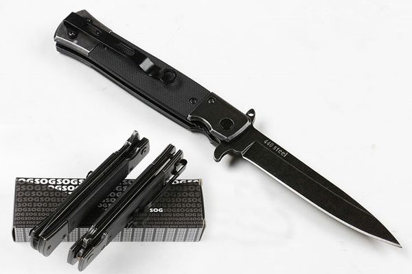 Hunting Knife Fast Open Flipper Spear Point Blade Folding Knife Black G10 Stonewashed Version SOG KS931A Knives D760Q
Hunting Knife Fast Open Flipper Spear Point Blade Folding Knife Black G10 Stonewashed Version SOG KS931A Knives D760Q