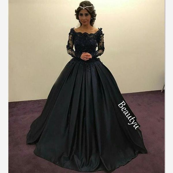 Graceful Black Princess Evening Dresses Long Sleeves Sheer Lace Beaded Appliques Scoop Ruched Ball Gown Party Gowns Formal Prom Dress
Graceful Black Princess Evening Dresses Long Sleeves Sheer Lace Beaded Appliques Scoop Ruched Ball Gown Party Gowns Formal Prom Dress