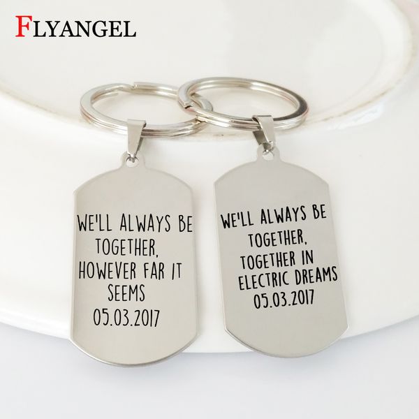 1pair we'll always be together however far it seems customized date keychains car bag key ring pendant keychain couples gifts, Silver
1pair we'll always be together however far it seems customized date keychains car bag key ring pendant keychain couples gifts, Silver