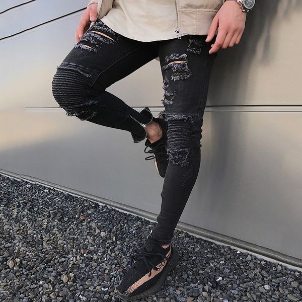 new black ripped jeans men holes new fashion denim super skinny fashion slim fit jean pants scratched biker jeans, Blue
new black ripped jeans men holes new fashion denim super skinny fashion slim fit jean pants scratched biker jeans, Blue