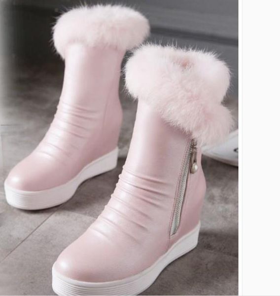 send 2018 women's middle barrel boots thickening winter anti slip thick bottom, Black
send 2018 women's middle barrel boots thickening winter anti slip thick bottom, Black