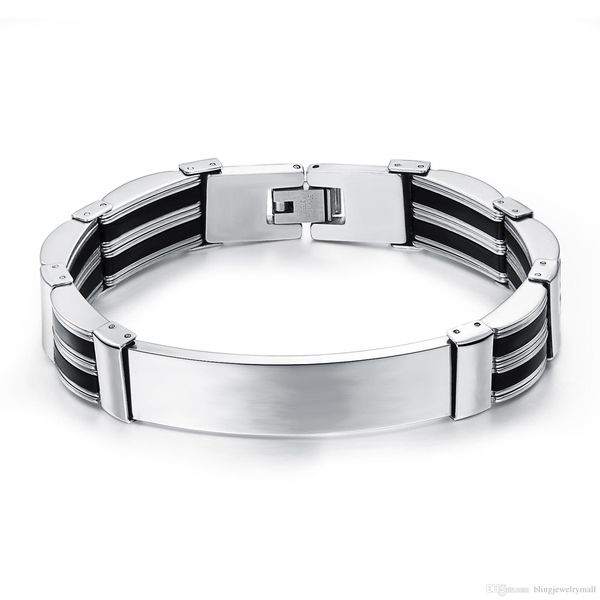 13mm width stainless steel black & silver silicone id bracelet wristband 8.07inch man jewelry price hd936
13mm width stainless steel black & silver silicone id bracelet wristband 8.07inch man jewelry price hd936
