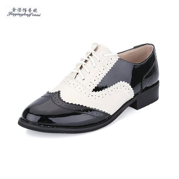 new fashion glossy patent leather genuine leather vintage black oxford shoes for women lace-up bullock shoes leisure flat
new fashion glossy patent leather genuine leather vintage black oxford shoes for women lace-up bullock shoes leisure flat