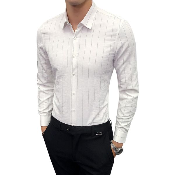 new arrival spring autumn men shirt high quality long sleeve stripe shirts casual slim fit black white man dress shirts, White;black
new arrival spring autumn men shirt high quality long sleeve stripe shirts casual slim fit black white man dress shirts, White;black