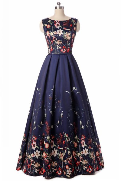 2018 new elegant scoop satin long prom dresses a-line sleeveless lace up print evening gowns formal party dress maxi dress vestido de noiva, Black
2018 new elegant scoop satin long prom dresses a-line sleeveless lace up print evening gowns formal party dress maxi dress vestido de noiva, Black