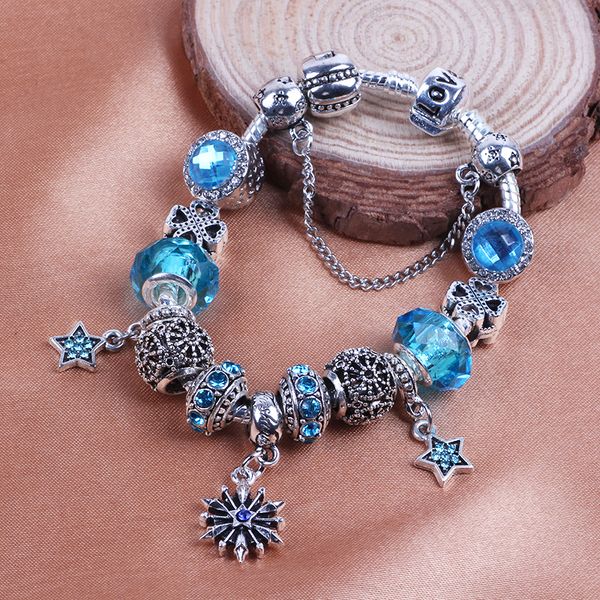 fashion bracelet silver color star crystal bead charm bracelet for christmas jewelry original bracelets gift, Black
fashion bracelet silver color star crystal bead charm bracelet for christmas jewelry original bracelets gift, Black