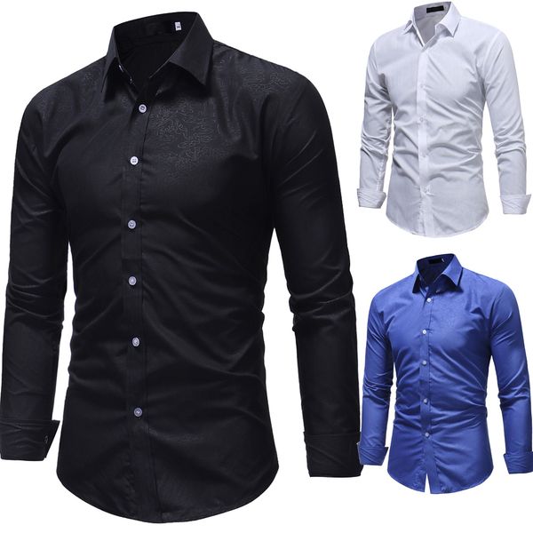 men brand shirt 2018 male fashion design social long sleeve shirts casual slim fit black man dress shirts camisa, White;black
men brand shirt 2018 male fashion design social long sleeve shirts casual slim fit black man dress shirts camisa, White;black