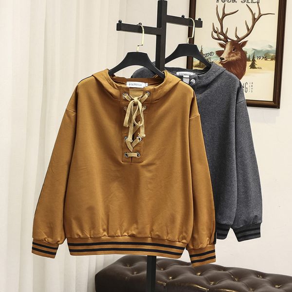 autumn new simple cotton oversized hoodie solid color threaded cuff hooded sweatshirt drop shoulder lace up neck women hoodies, Black
autumn new simple cotton oversized hoodie solid color threaded cuff hooded sweatshirt drop shoulder lace up neck women hoodies, Black