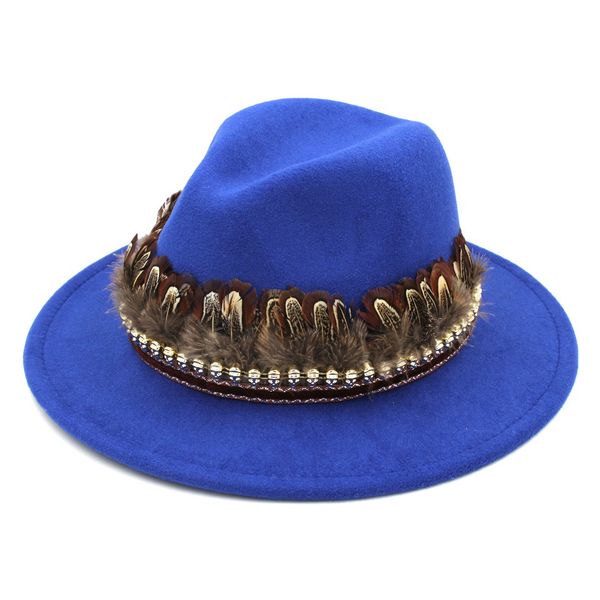 fashion men women wool blend panama hat gangster cap outdoor wide brim sombrero godfather cap church cap feather band with skull, Blue;gray
fashion men women wool blend panama hat gangster cap outdoor wide brim sombrero godfather cap church cap feather band with skull, Blue;gray