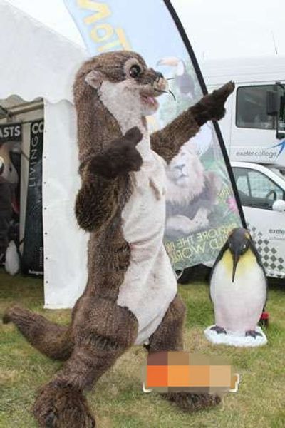 custom sea otter mascot costume size ing, Red;yellow