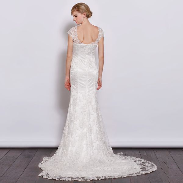 elegant lace mermaid wedding dress scoop sleeveless zipper back sweep train lace bridal gowns vestido de novia, White
elegant lace mermaid wedding dress scoop sleeveless zipper back sweep train lace bridal gowns vestido de novia, White