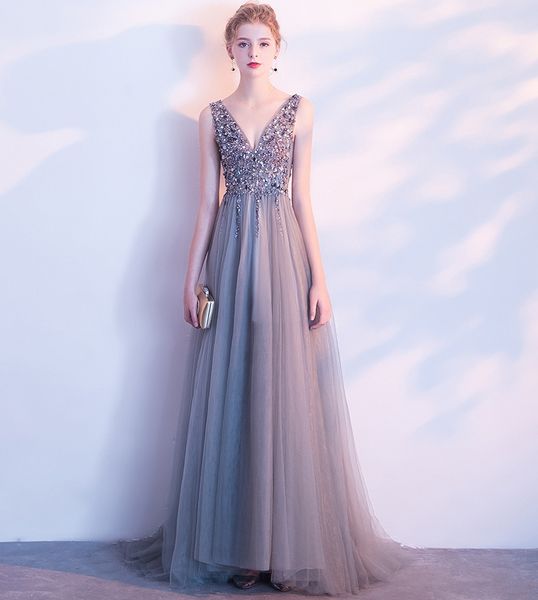 a-line spaghetti strap illusion hand work beaded train long prom evening dresses deep v-neck backless long formal dress, Black;red 
a-line spaghetti strap illusion hand work beaded train long prom evening dresses deep v-neck backless long formal dress, Black;red