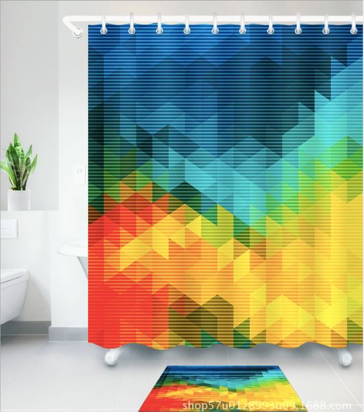 3d polyester fabric simple color print shower curtains with 12 hooks for bathroom decor modern bath waterproof curtain floor mats sets
3d polyester fabric simple color print shower curtains with 12 hooks for bathroom decor modern bath waterproof curtain floor mats sets