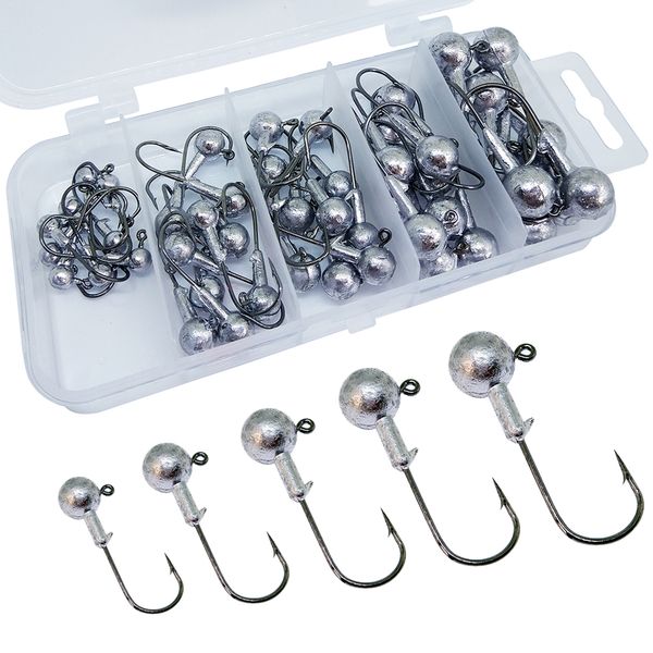 infof 10sets 50pcs/set jig head fishing hooks set 1.5g-10g lead jighead fishhooks jigging hook unpainted worm circle hook for carp fishing
infof 10sets 50pcs/set jig head fishing hooks set 1.5g-10g lead jighead fishhooks jigging hook unpainted worm circle hook for carp fishing