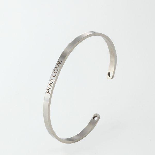 sell well diy lettering bracelet pug love fashion stainless steel simple bracelet jewelry 4mm, Black
sell well diy lettering bracelet pug love fashion stainless steel simple bracelet jewelry 4mm, Black