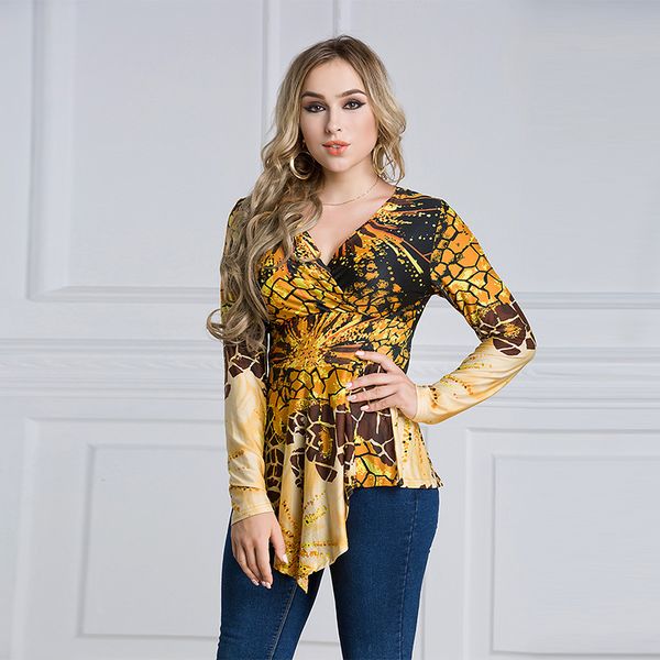 2018 plus size shirt blouses s-6xl fashion muslim long sleeve women's blouse shirts irregular v-neck printed blouse shirt, White
2018 plus size shirt blouses s-6xl fashion muslim long sleeve women's blouse shirts irregular v-neck printed blouse shirt, White