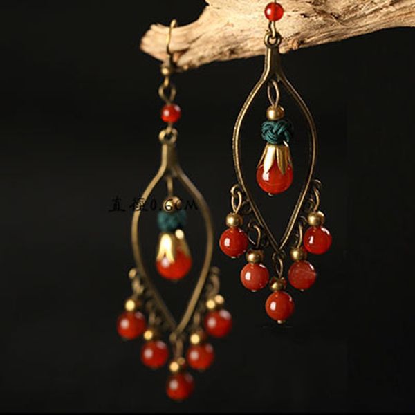 retro red agate drop beads earrings bride accessories valentine's day gift for women 2018, Golden;silver
retro red agate drop beads earrings bride accessories valentine's day gift for women 2018, Golden;silver