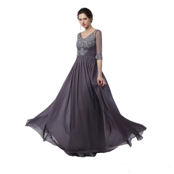 half sleeve grey mother of the bride dress beaded appliques lace chiffon floor length evening dress wedding guest gown, Black;red
half sleeve grey mother of the bride dress beaded appliques lace chiffon floor length evening dress wedding guest gown, Black;red