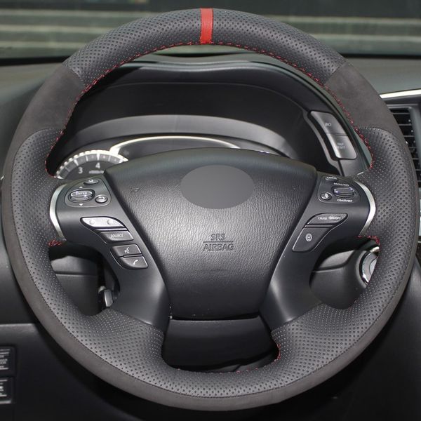 black genuine leather suede hand-stitched car steering wheel cover for infiniti jx35 m35 m25 m56 q70 qx60 nissan murano
black genuine leather suede hand-stitched car steering wheel cover for infiniti jx35 m35 m25 m56 q70 qx60 nissan murano