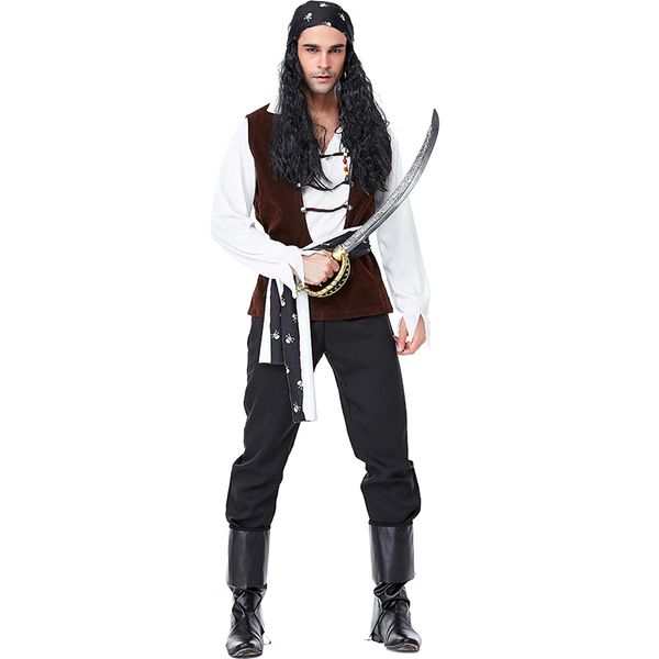 men male pirates costume adults masquerade cosplay pirate costumes theme party dress purim halloween christmas, Black;red
men male pirates costume adults masquerade cosplay pirate costumes theme party dress purim halloween christmas, Black;red