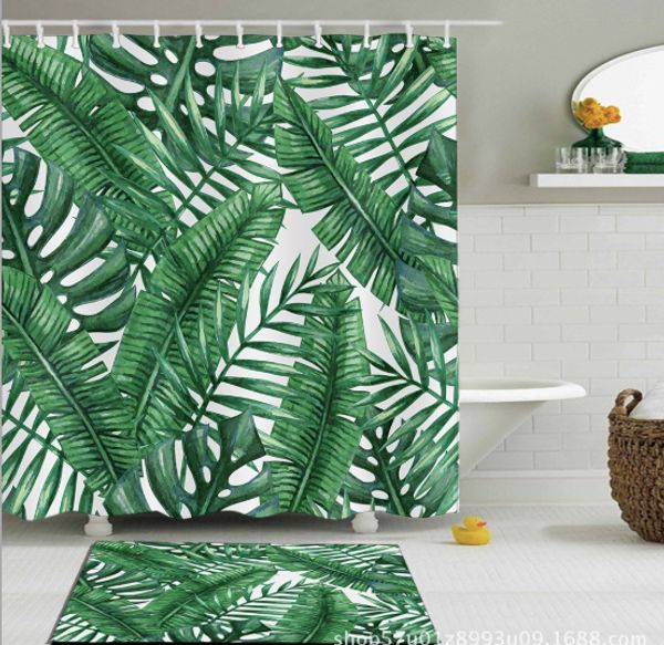 new banana leaves painted waterproof shower curtain creative bathroom curtain floor mats sets home l with 12pcs hook
new banana leaves painted waterproof shower curtain creative bathroom curtain floor mats sets home l with 12pcs hook