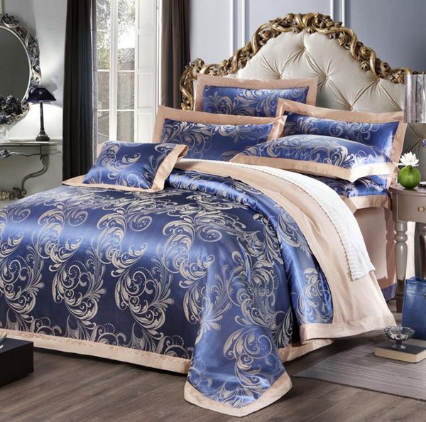 blue white golden king size wedding home textile bedding sets satin cotton jacquard duvet cover set bed sheet pillowcases
blue white golden king size wedding home textile bedding sets satin cotton jacquard duvet cover set bed sheet pillowcases