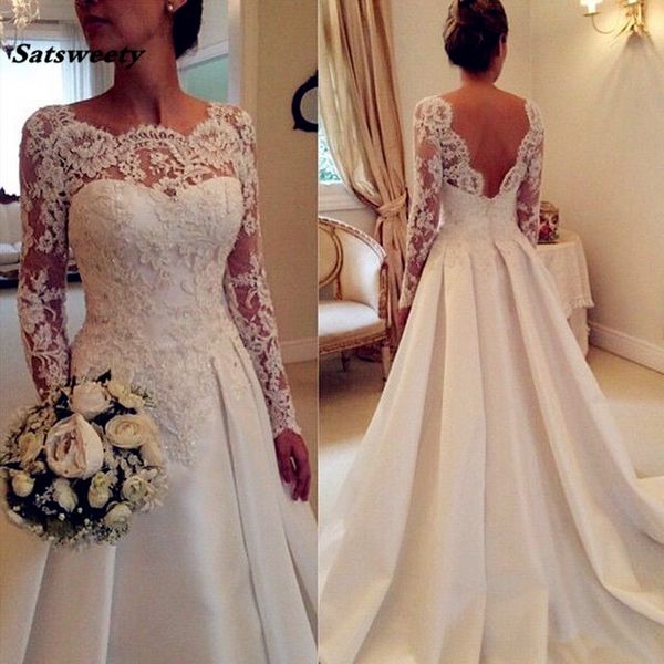 Vestido De Noiva Спинки Mariage Винтажное свадебное платье 2019 с длинным рукавом с скользящим шлейфом Атласные кружевные свадебные платья Размер на заказ
Vestido De Noiva Спинки Mariage Винтажное свадебное платье 2019 с длинным рукавом с скользящим шлейфом Атласные кружевные свадебные платья Размер на заказ