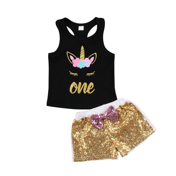 2pcs sequins toddler baby kids girl unicorn clothes bow-knot cartoon vest t-shirt shorts outfit clothes sets girls, White
2pcs sequins toddler baby kids girl unicorn clothes bow-knot cartoon vest t-shirt shorts outfit clothes sets girls, White
