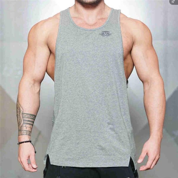 

2018 gyms brand clothes body engineers men' singlets vest casual gyms fitness men bodybuilding loose cotton tank, White;black