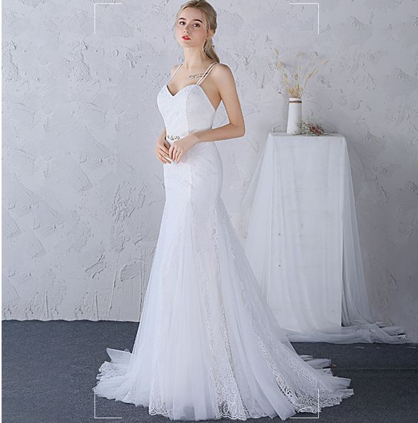 spaghetti straps lace mermaid wedding dresses 2018 sweep train wedding gown summer bridal gowns white ivory
spaghetti straps lace mermaid wedding dresses 2018 sweep train wedding gown summer bridal gowns white ivory