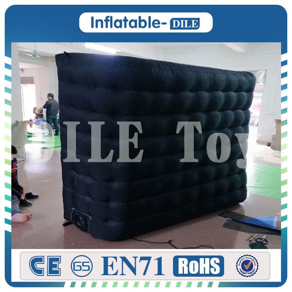 2.1m*2m Inflatable Portable P Booth Wall With Pvc Coating And 12 Colors Led Changing Lights For Weddings Parties Promotions Advertising