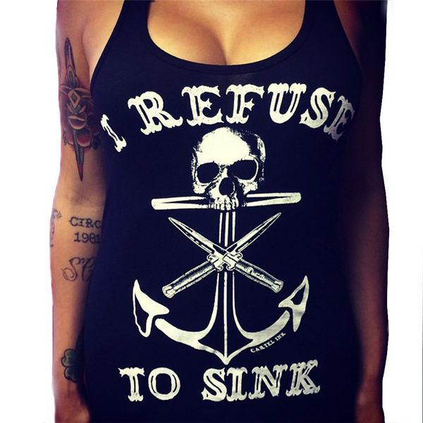 casual for women fashion women black boat anchor skull printing vest sleeveless blouse tank shirt lady vest, White
casual for women fashion women black boat anchor skull printing vest sleeveless blouse tank shirt lady vest, White