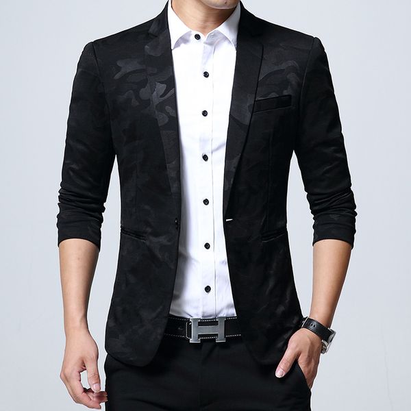 men blazer printed camouflage fashion autumn high-grade slim fit mens one button blazer smart casual suit jacket plus size 5xl, White;black
men blazer printed camouflage fashion autumn high-grade slim fit mens one button blazer smart casual suit jacket plus size 5xl, White;black