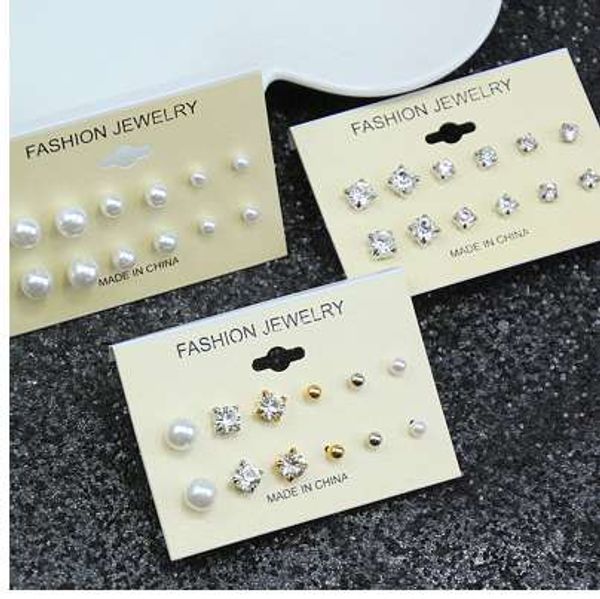 e0126 fashion mixing crystal simluated pearl stud earrings 6 pair/set shiny lots of earrings jewelry for women girls wholesale, Golden;silver
e0126 fashion mixing crystal simluated pearl stud earrings 6 pair/set shiny lots of earrings jewelry for women girls wholesale, Golden;silver