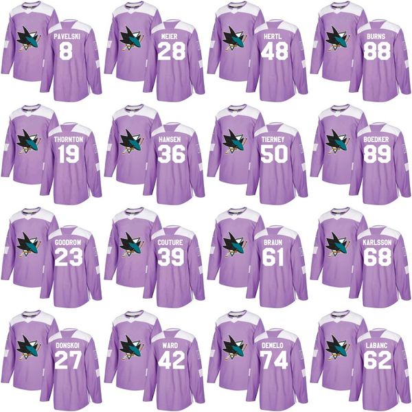 San Jose Sharks Jersey Purple Fights Cancer Practice 19 Joe Thornton 39 Logan Couture 42 Joel Ward 88 Brent Burns Custom Hockey Jerseys
San Jose Sharks Jersey Purple Fights Cancer Practice 19 Joe Thornton 39 Logan Couture 42 Joel Ward 88 Brent Burns Custom Hockey Jerseys