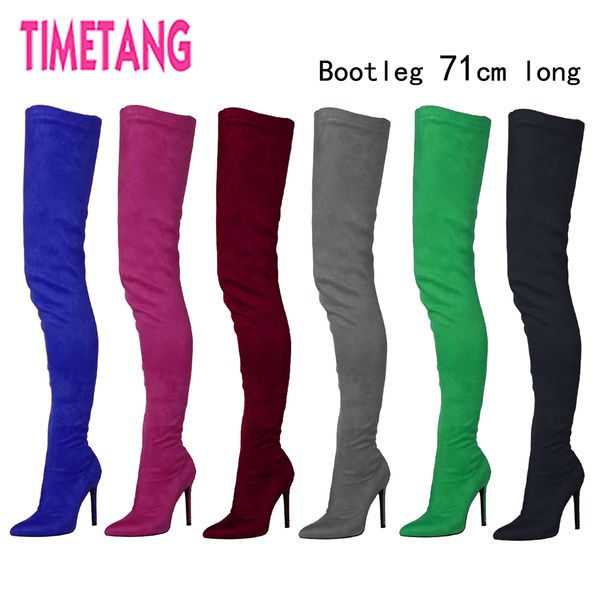 71cm long lady boots suede elastic boots high heel thigh high women's pointed toe zipper over the knee 35 - 44, Black
71cm long lady boots suede elastic boots high heel thigh high women's pointed toe zipper over the knee 35 - 44, Black