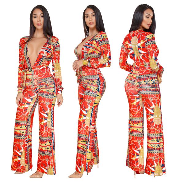 fashion jumpsuits women rompers hollow out printed full sleeve overalls ladies deep v-neck wide-legged summer playsuits, Black;white
fashion jumpsuits women rompers hollow out printed full sleeve overalls ladies deep v-neck wide-legged summer playsuits, Black;white