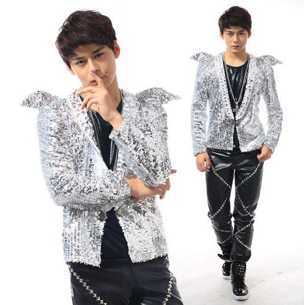 england silver sequins 1 suit mens blazer jacket men blazer slim fit terno masculino men jacket 2xl customizable, White;black
england silver sequins 1 suit mens blazer jacket men blazer slim fit terno masculino men jacket 2xl customizable, White;black
