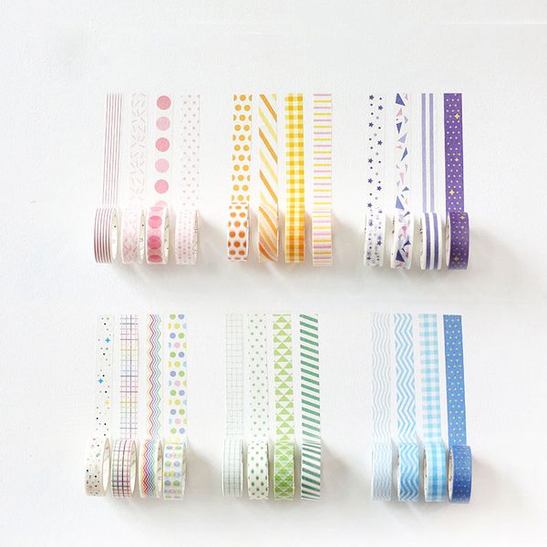 4pcs/pack cute basic rainbow paper washi tape set 15mm*7m color decoration tape masking sticker for scrapbooking school supplies 2016
4pcs/pack cute basic rainbow paper washi tape set 15mm*7m color decoration tape masking sticker for scrapbooking school supplies 2016